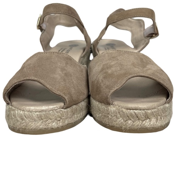 Eric Michael Lupa New Wedge Sandal Espadrille Resortwear Travel Coastal Suede - Picture 4 of 11